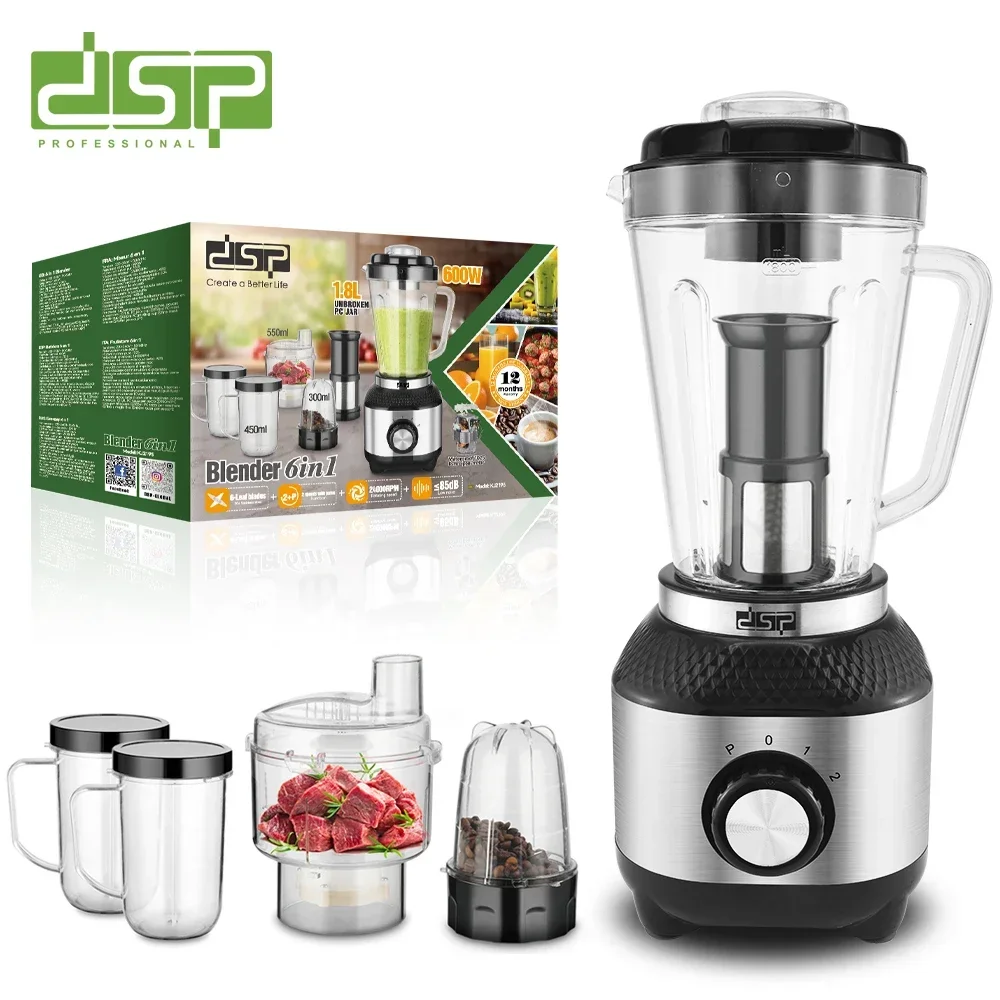 Home Kitchen Small Juicer Multifunctional 6-in-1 Blender for Mixing Food, Milkshakes and Smoothies, Etc