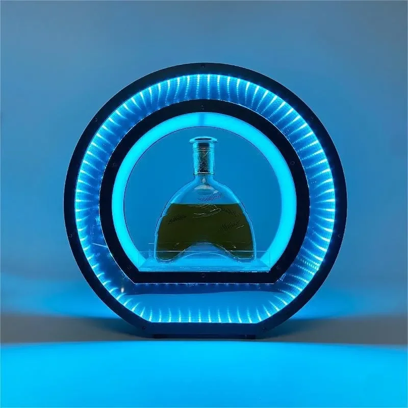 LED Light Up Wine Bottle Display Stand Acrylic Champagne Holder Bar Club KTV Nightclub Decorative Saucer Rack for Party Home