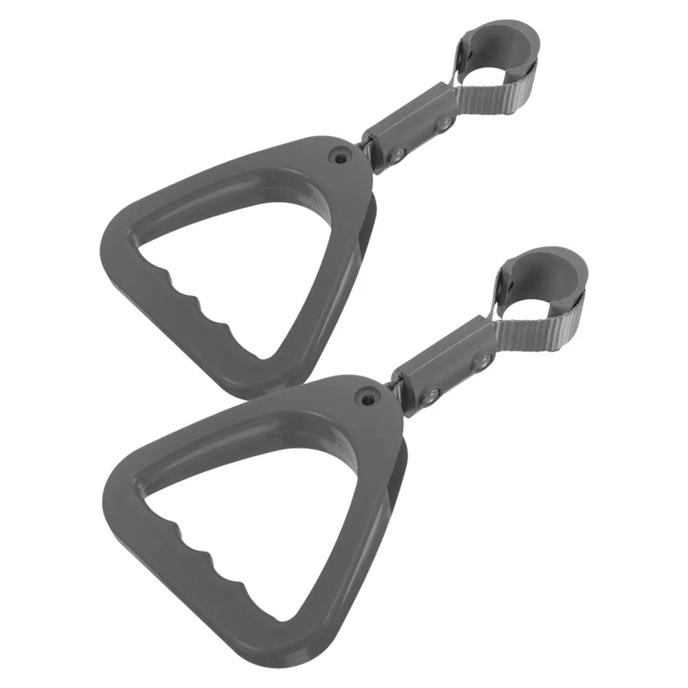 2Pcs Gray Triangle Handle Plastic Bus Subway Car Standing Aid Adjustable Hand Straps Elderly Disabled Support Car Standing Aid