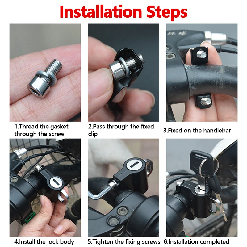 Cerradura universal para casco de moto, antirrobo, con sistema de fijación para bicicletas, accesorio metálico multifuncional para motocicletas.