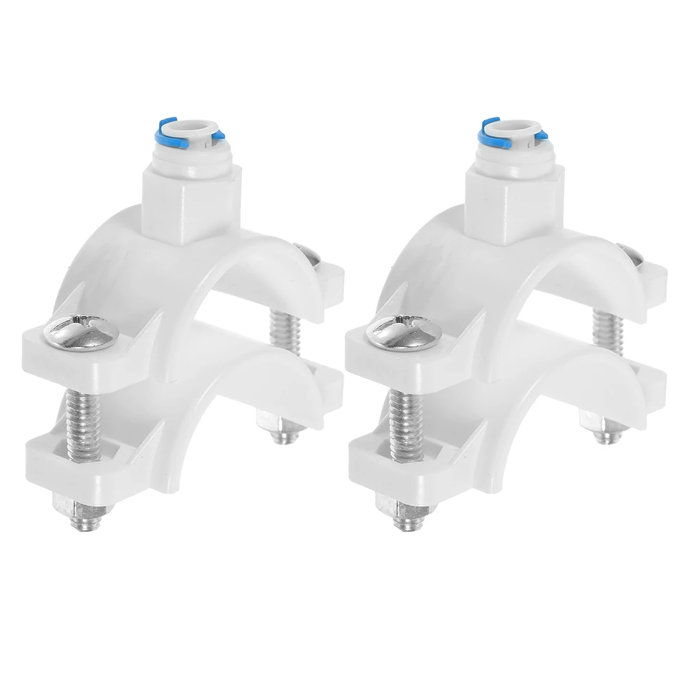 

2pcs Water Filters Clamp White Valve Pom Securing Clip for RO Drain Saddle Easy Installation Durable Construction