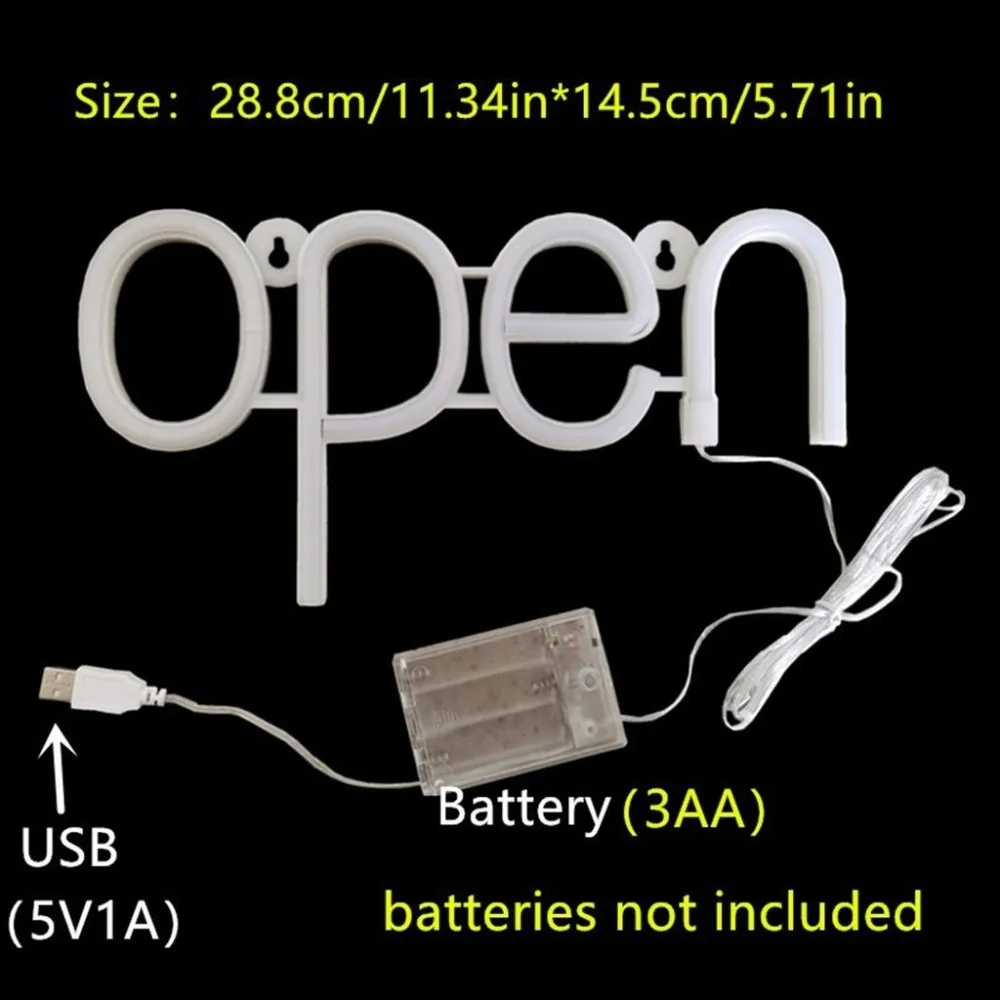 الحروف المفتوحة الملونة أضواء النيون USB ميناء مشرق LED النيون ضوء كفاءة في استخدام الطاقة بطارية تعمل بالطاقة مصابيح الليل عطلة الحفلات #6