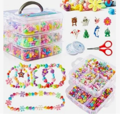 7554 Pcs Ultimate Jewelry Making Kit - DIY Beading & Jewelry Making Set with Pentacle Heart Petal Charms, Scrunchie Accessories