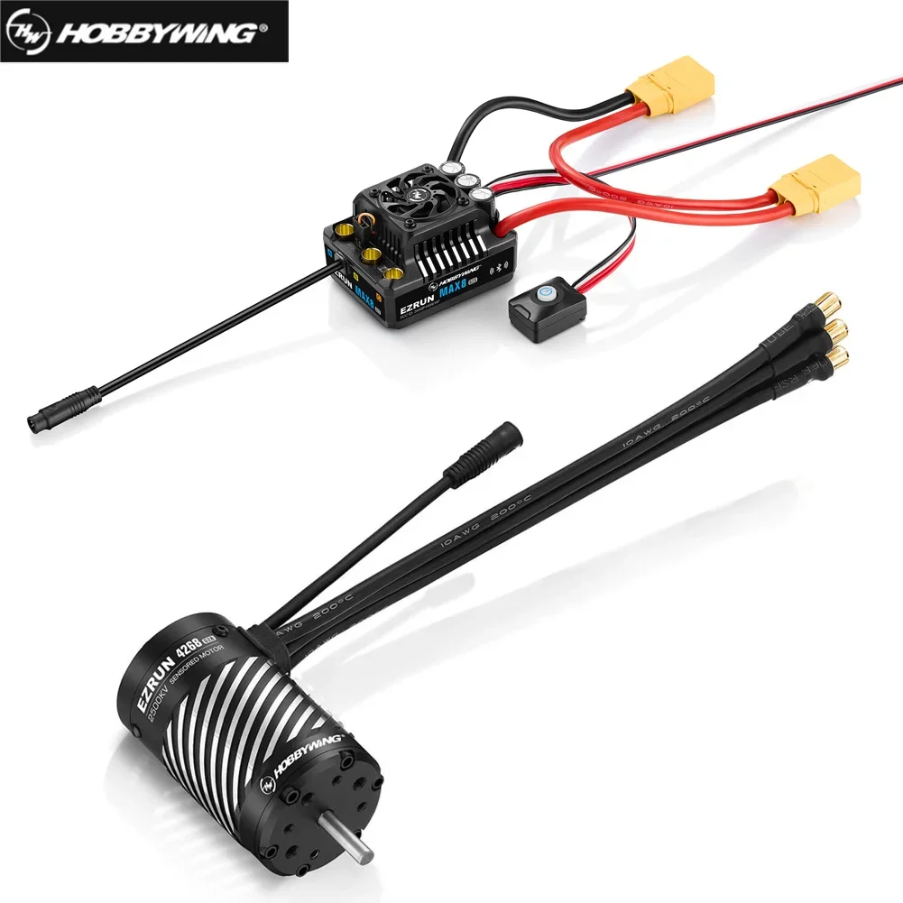Hobbywing EZRUN MAX8 G2S 160A 3-6S ESC Brushless Sensor & 4278SD 3-6S 2250KV/4268SD 3-4S 2500KV G2R Motor RC Untuk Mobil RC 1/8 1/10