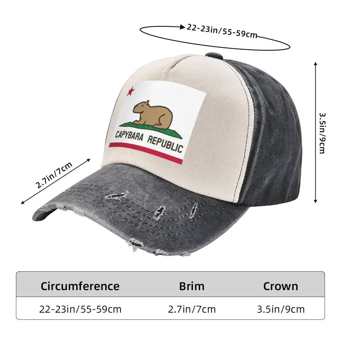 Capybara Flag (relaxed land version) Baseball Cap Wild Ball Hat fashionable Winter hat hard hat Men Golf Wear Women's