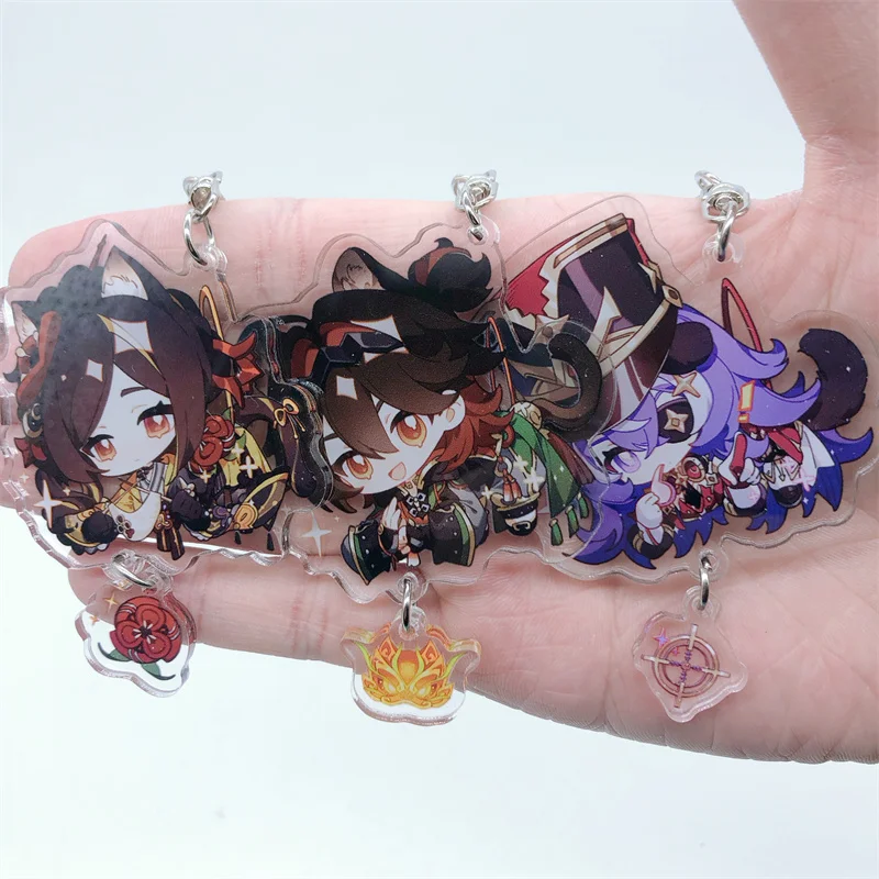 SENSHIN IMPACT-Porte-clés de jeu d'anime, accessoires de jeu Chiori, pendentif cosplay, badge, ensemble de 8 pièces