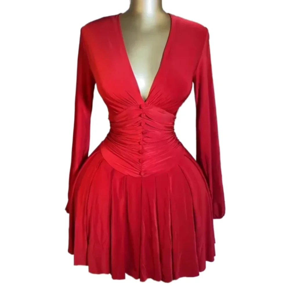 فساتين Dashiki الأفريقية للنساء صيفية مثيرة بأكمام طويلة ورقبة على شكل حرف V من البوليستر للحفلات المسائية فساتين أنقرة