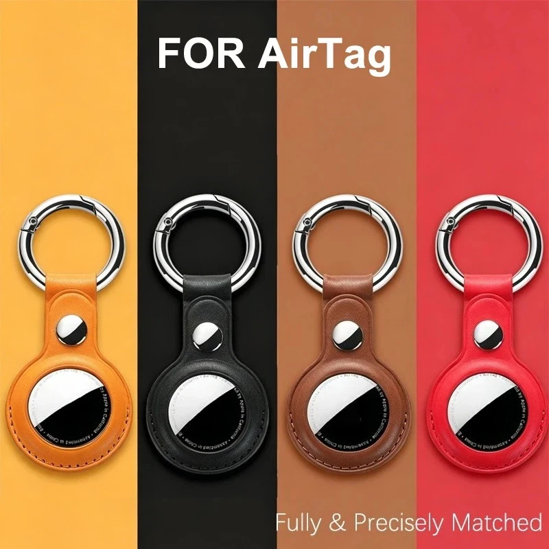 1/2pcs PU Leather Case for Apple Airtag Protective Case Cover for Apple Locator Tracker Anti Lost Device Keychain