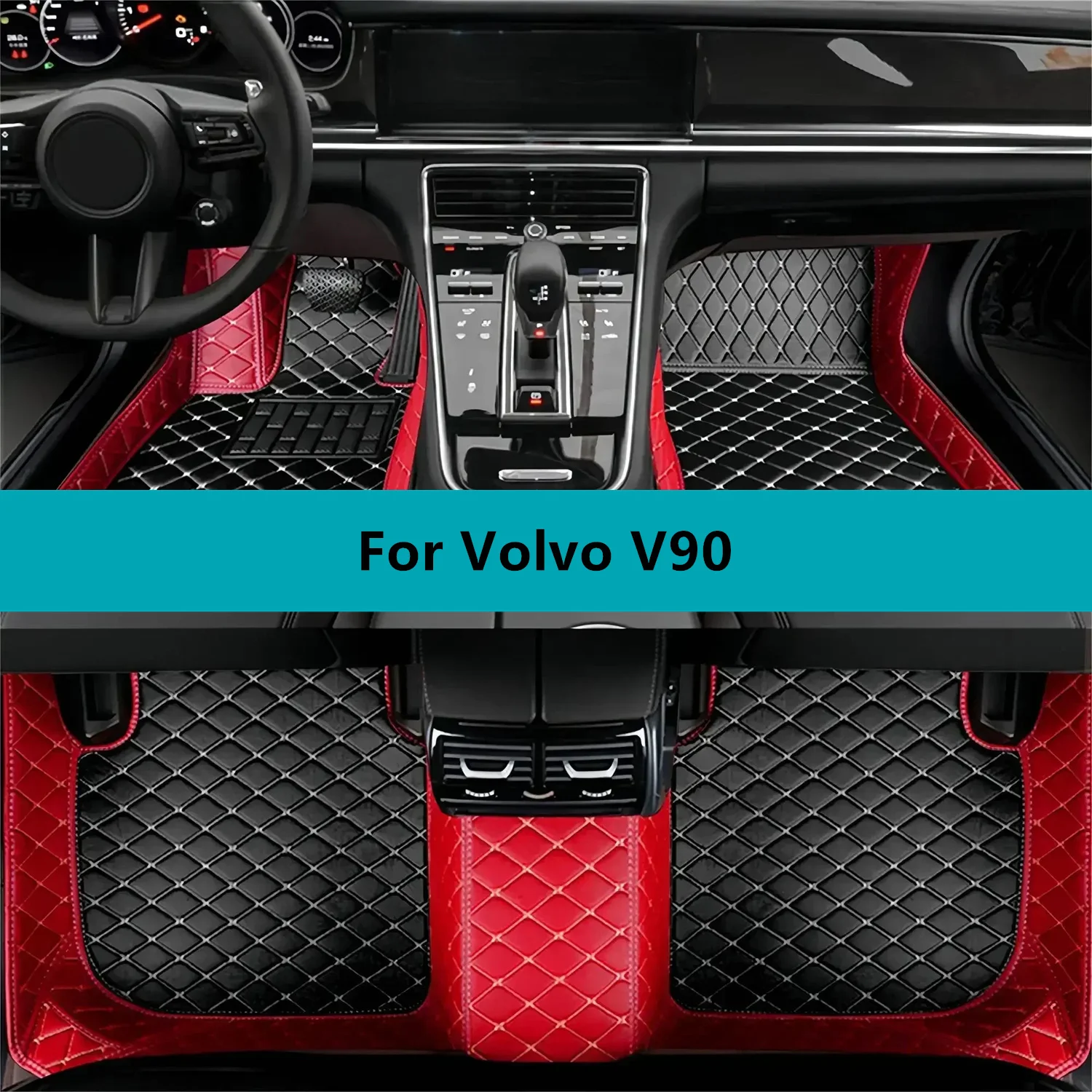 

Кожаные автомобильные коврики для Volvo V90 2020 2021 2022 2023 2024 2025 2026 Всепогодные водонепроницаемые автомобильные коврики