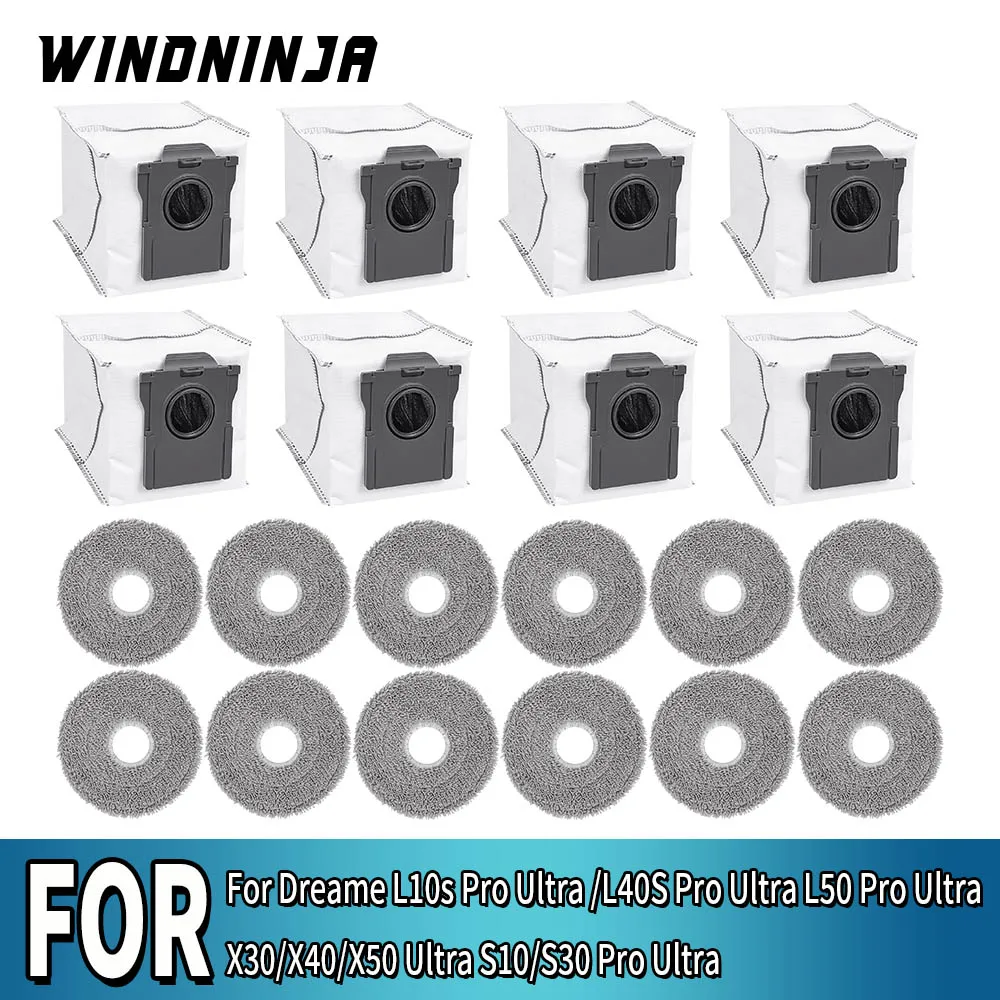 

Dust Bags Mop Cloths For Dreame X30/X40/X50 Ultra S10/S30 Pro Ultra L10s Pro Ultra L40S Pro Ultra L50 Pro Ultra Vacuum Parts