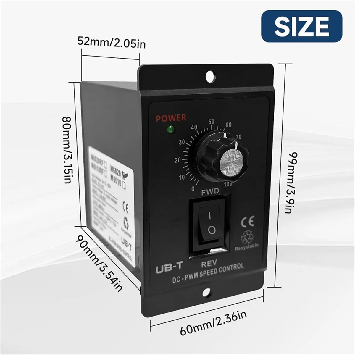 Top Sale DC 12-60V 20A PWM Brush Motor Speeds Controller, DC Motor Speed Controller, Suitable for DC Brush Motor