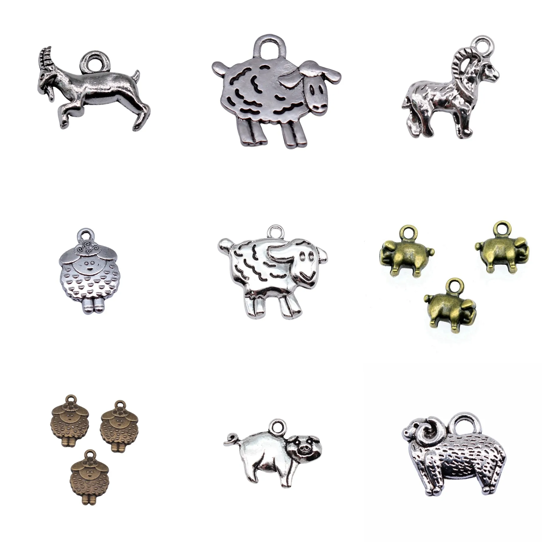 Pig Sheep Farm Animal Charms Pendant Country Style Jewelry Parts Charms Pendant For Earring Bracelet Necklace Making Craft Fin