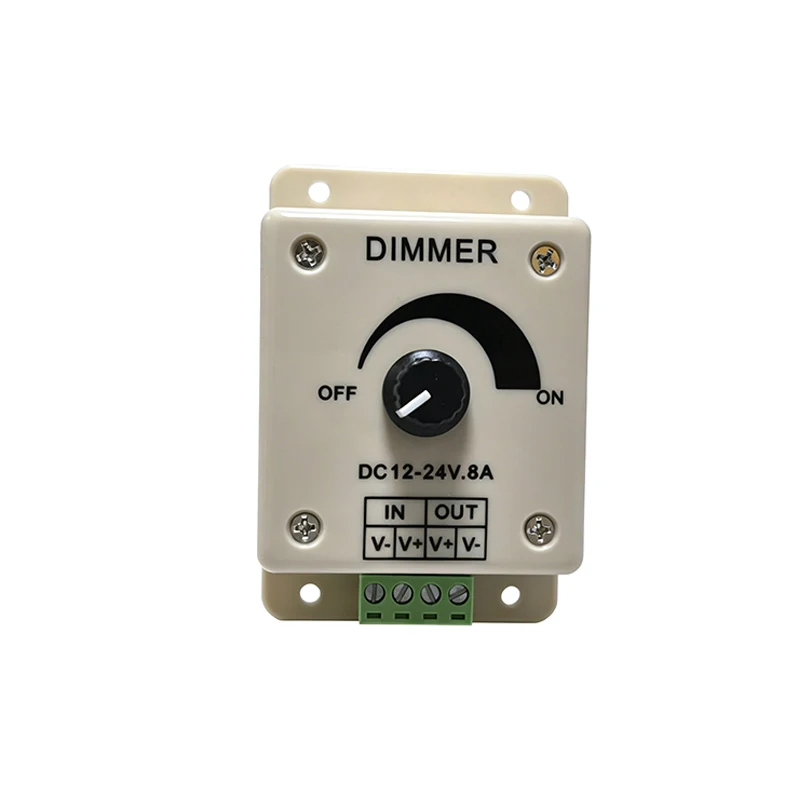 

Monochrome Knob Dimmer 12V 24V 8A/30A LED Rotating LED Dimmer Switch in LED Controller Dimmers