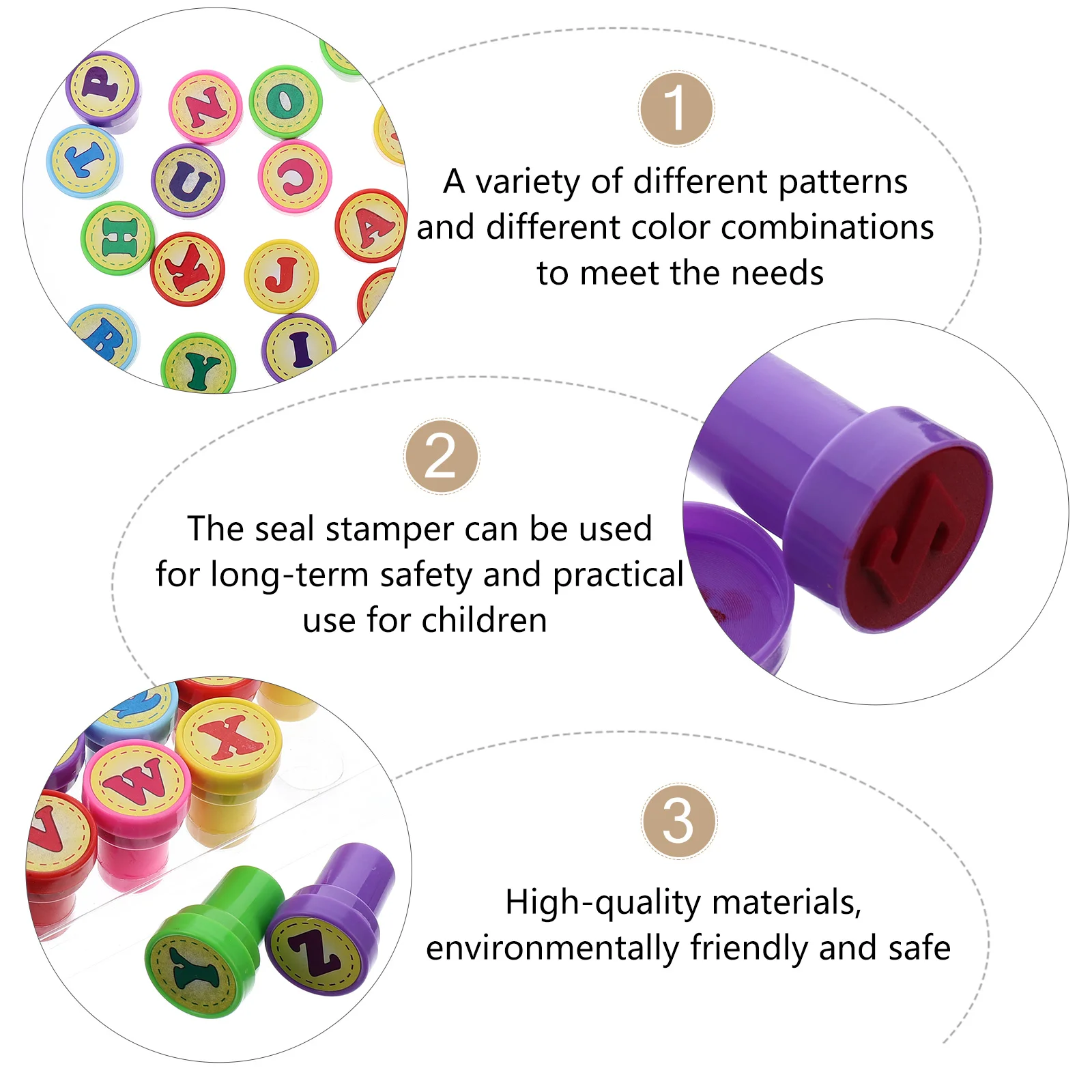 لوازم حفلات الطوابع للأطفال، طوابع جميلة مكونة من 26 حرفًا، حبر مسبقًا للأطفال