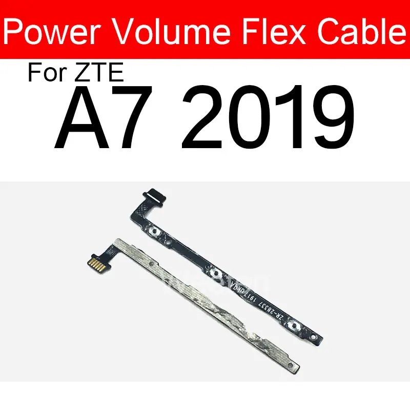 Power Volume Flex Cable For ZTE A7 2019 Power ON OFF Button Side Key Flex Ribbon Repair Parts