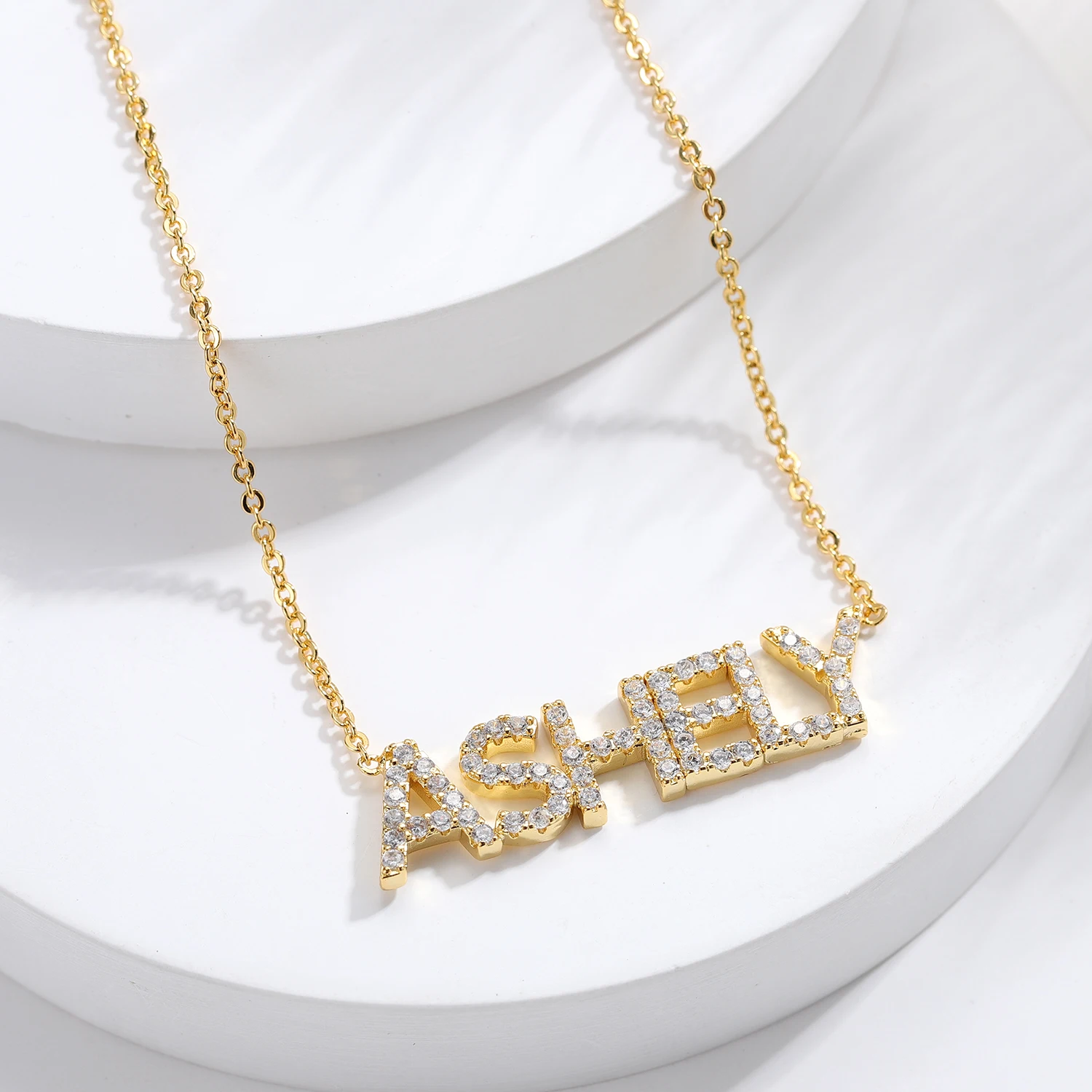 

Pave Name Necklace Luxury Jewelry Diamond Name Necklace Anniversary Bridesmaid Gifts Custom Bling Necklace Bridesmaid Gift