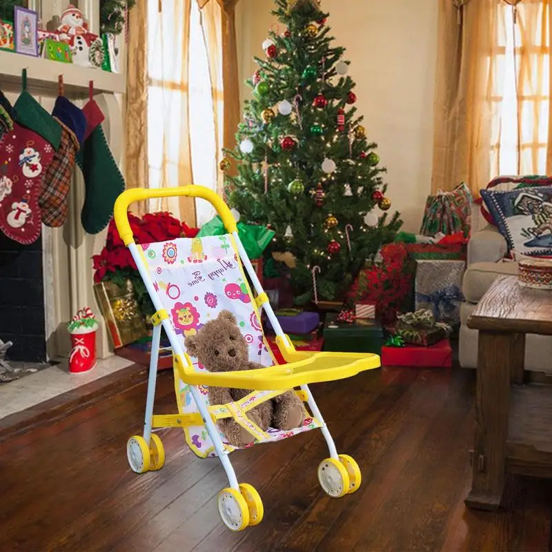 Cochecito de simulación para niños, juguete de casa de juegos para guardería, juego de muebles para casa de muñecas, carrito de cuna para muñecas, regalo para niños y niñas