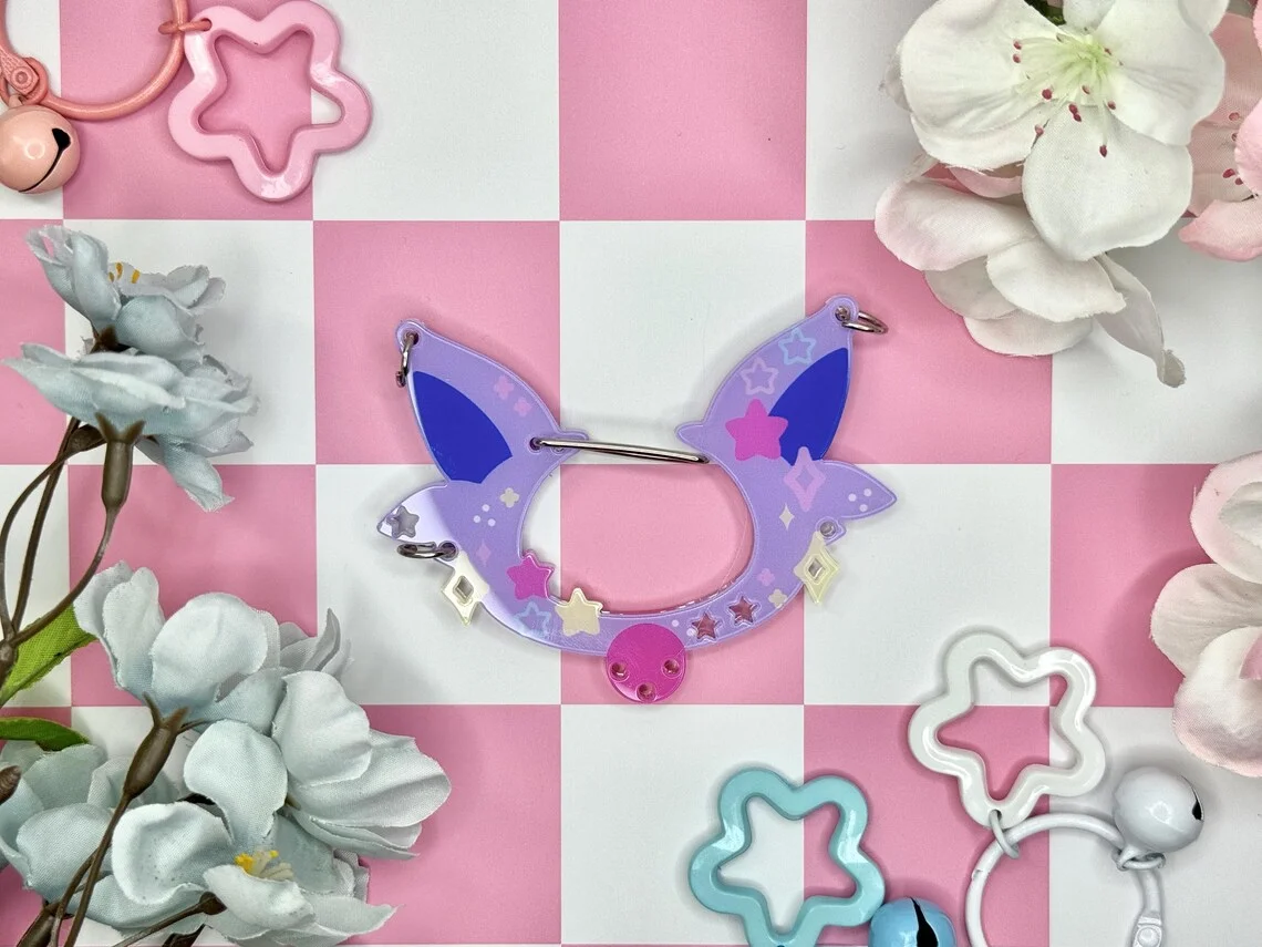 Kawaii Bunny Carabiner Acrylic - Retro Gaming Keychain ulasan dan harga