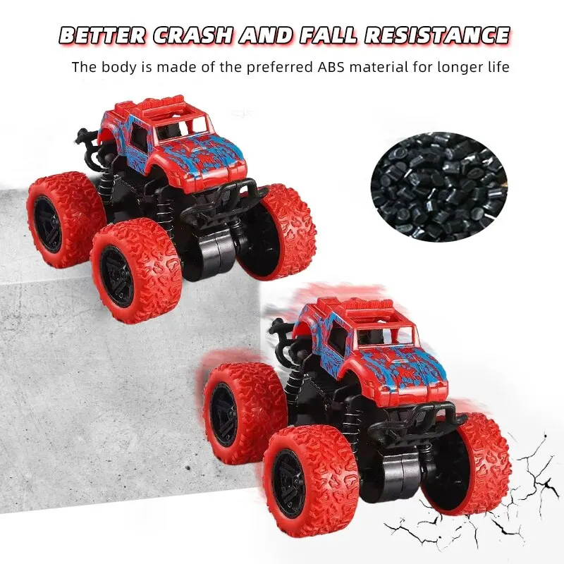 Inertia Four Wheel Drive Off Road Vehicle Mini 360 Spins Friction Truck Plastic Crashworthiness Model Toy Children Birthday Gift