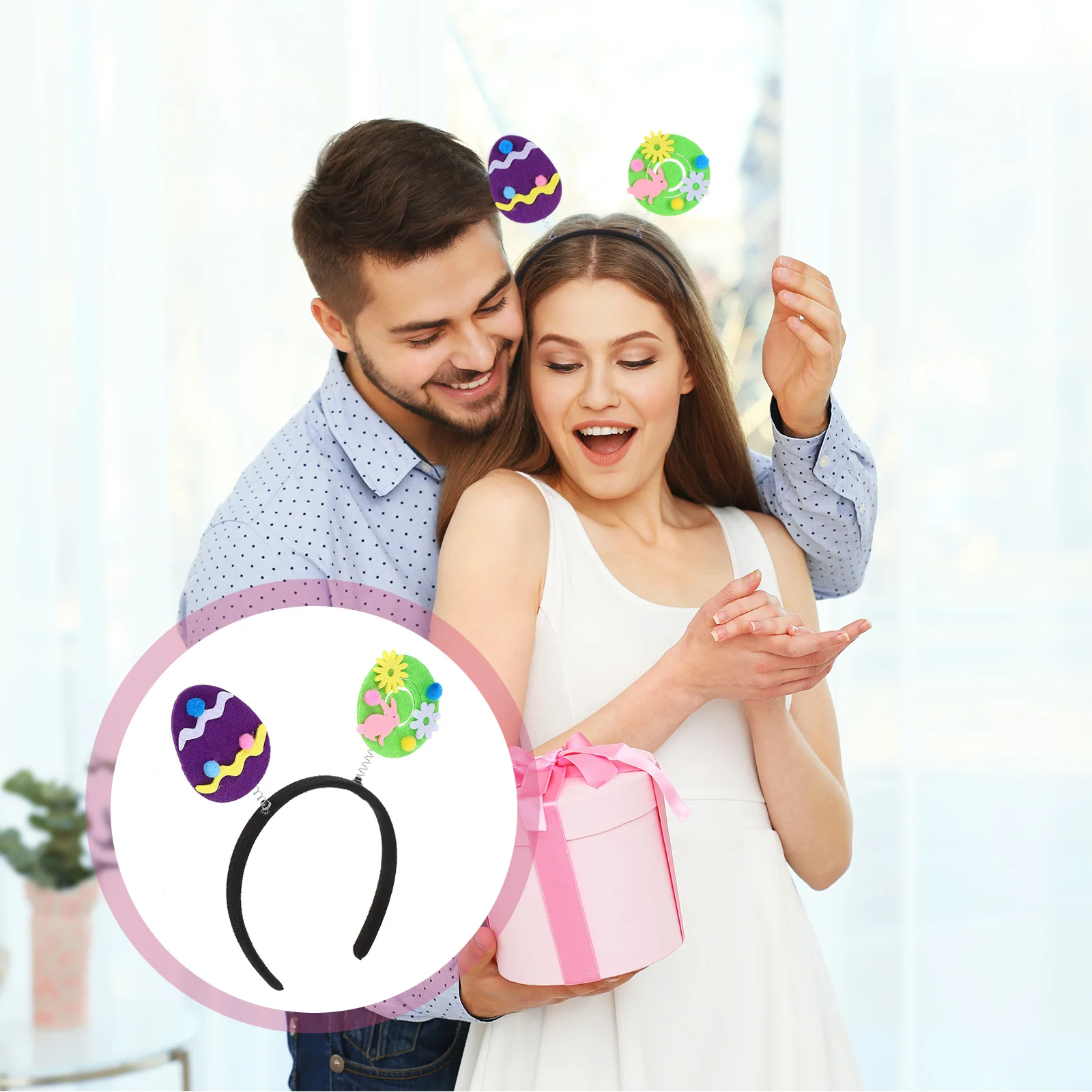 

Easter Themed Headband Bunny Eggs Cartoon Hair Hoop Suitable for Birthday Party Carnival Easter Gifts Party Headband