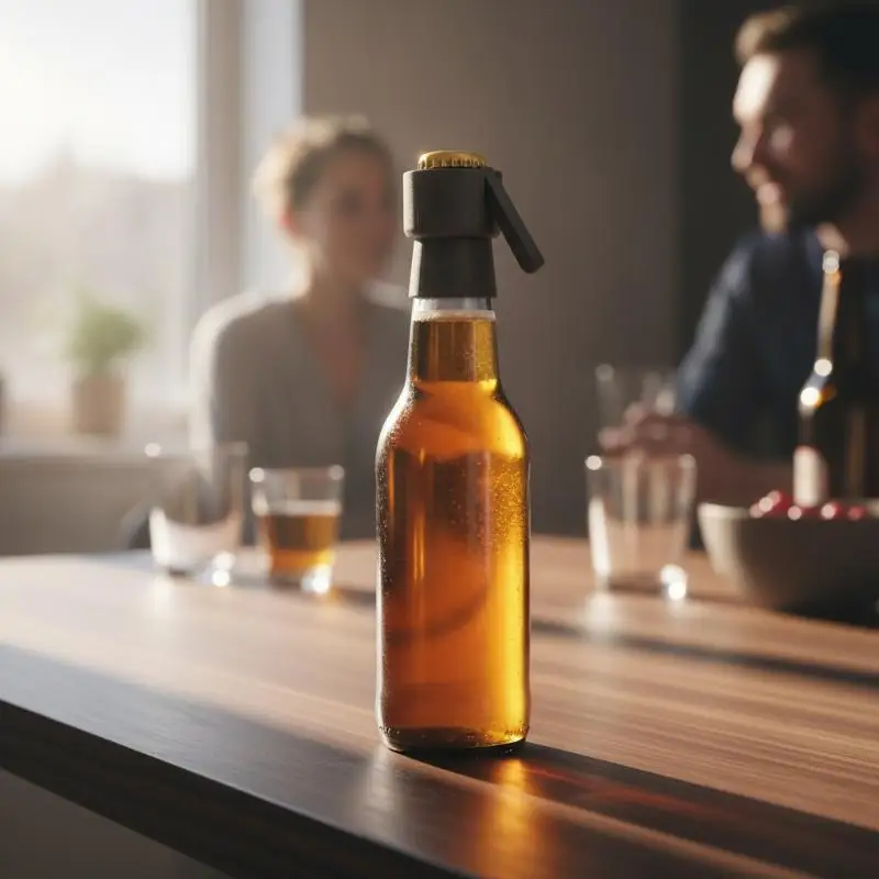Portable Push Down Bottle Opener Funny Beer Cap Launcher Shooter for Backyard Barbecue Camping Party Use