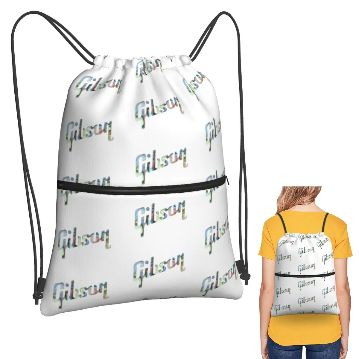 

Рюкзаки Gibson Les Paul, модные портативные сумки на шнурке, сумка для мелочей, сумки для книг для путешествий, студентов