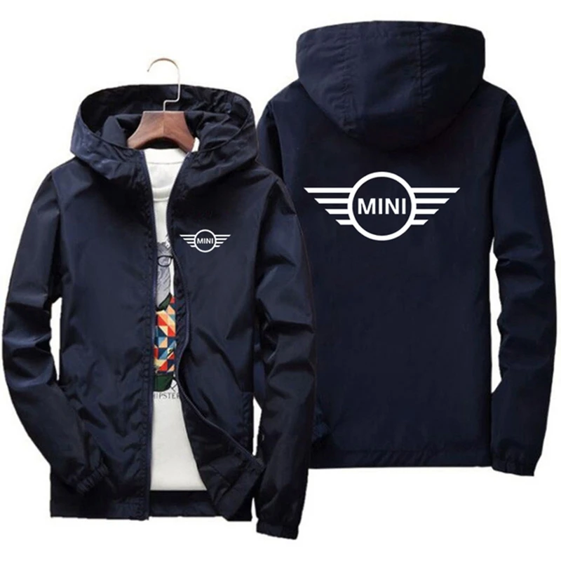 

Car Jacket 2024 Latest Mini Cooper S Print Men's Spring And Autumn Zipper Casual Hooded Bomber Jacket Fashion Windbreaker