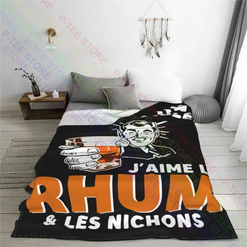 Je Suis Un Homme Simple J'Aime Le Rhum & Les Nichons Blanket Home Coral Fleece Sleeping Sheets