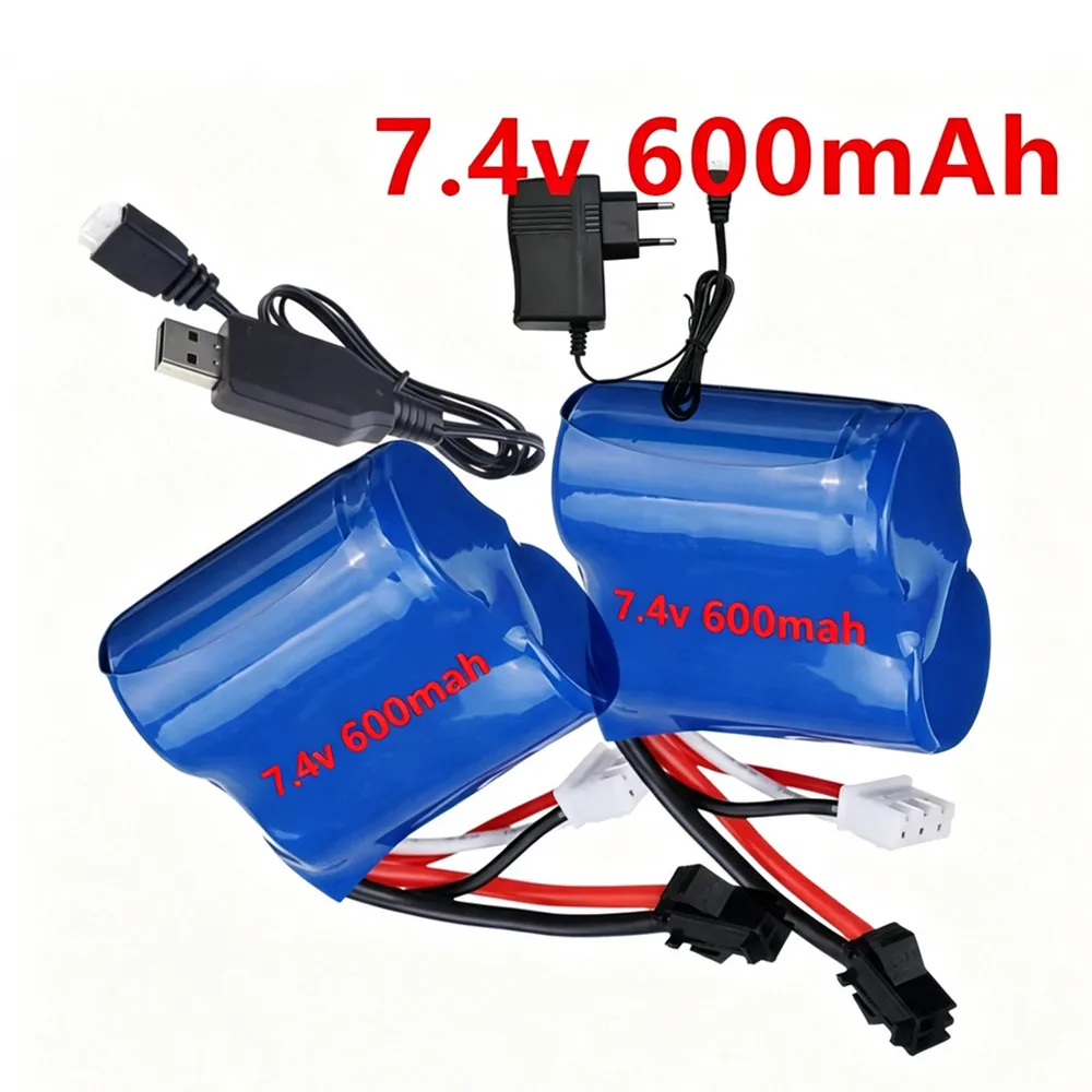 18350 Li-ion Battery for H100 H102 7.4v 600mAh SM-2P Battery for JJRC S1 S2 S3 S4 S5 High Speed RC boat 7.4v battery