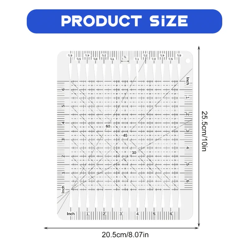 Dual Scale Quilting Ruler 2