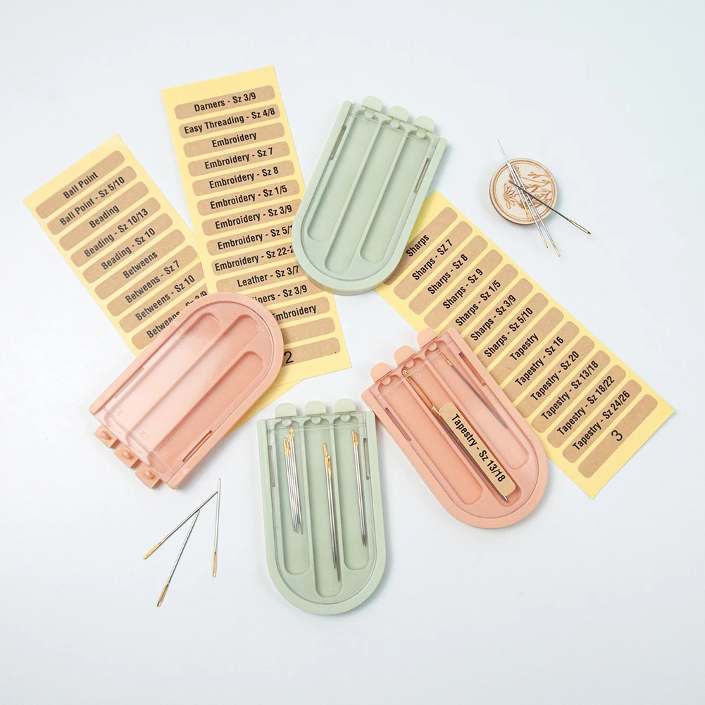 4pcs/Set Sewing Needle Storage Box Tube With Sticker Multi-Grid Needles Holder Organizer Hand DIY Sewing Needles Case Container