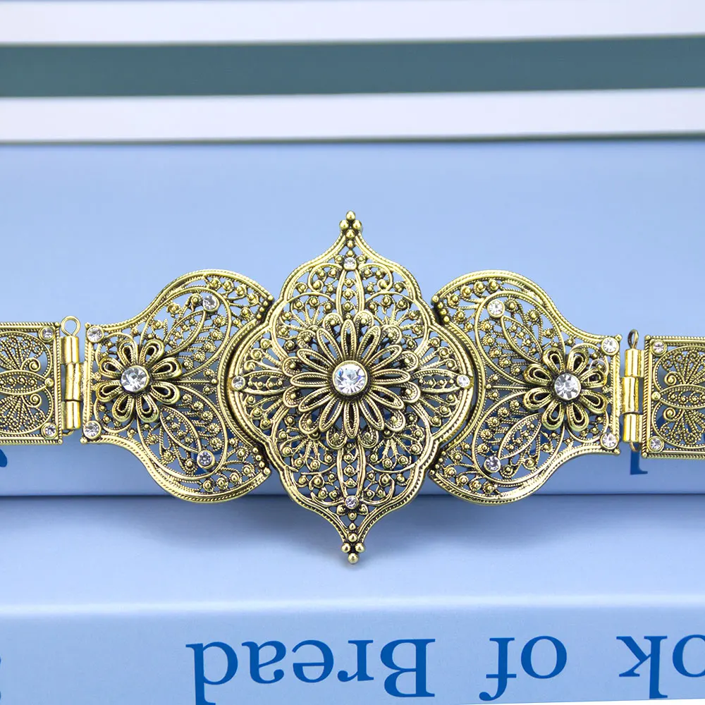 حزام Poyasa Elegent القوقاز للنساء مجوهرات الزفاف فستان الخصر سلسلة مجوفة نمط قوقازي طول قابل للتعديل #3