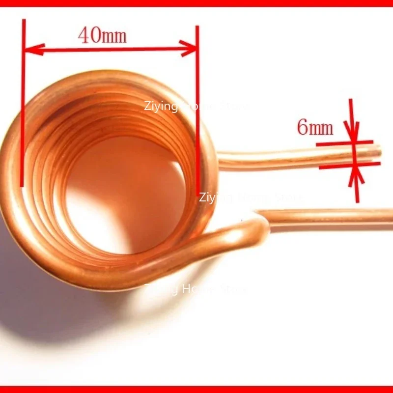 1PC ZVS COIL T2 ทองแดงเหนี่ยวนําหลอดความร้อน 6 มม.Quenching Tapless หัว DIY