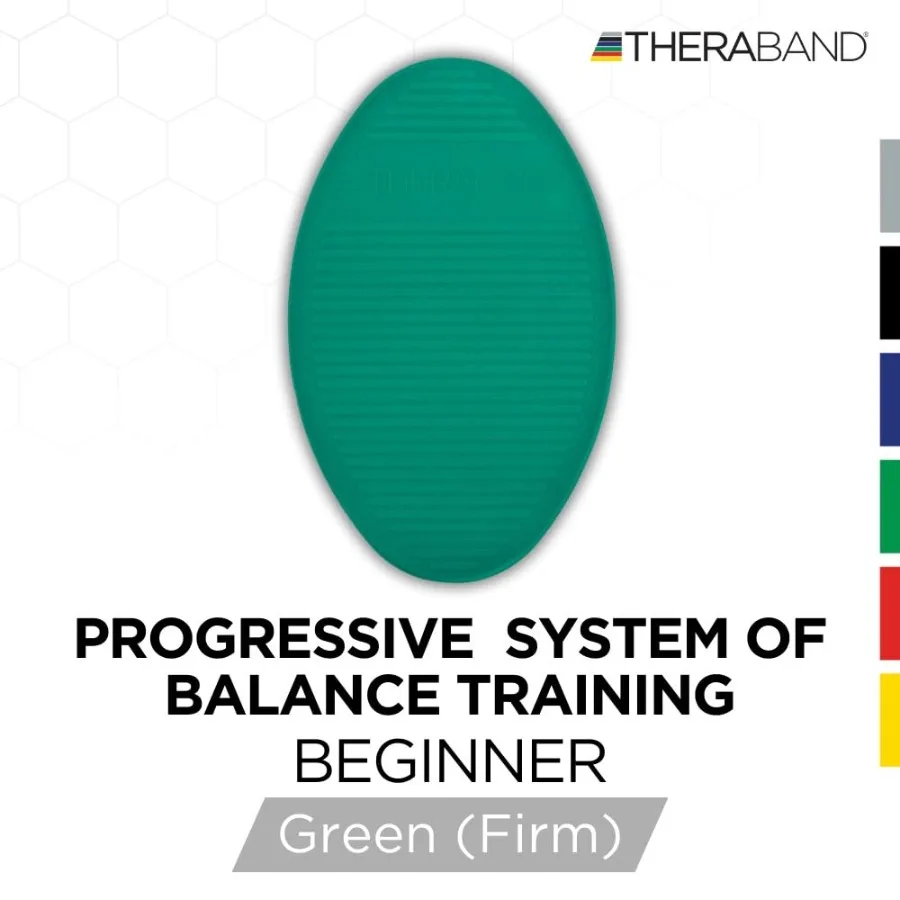 THERABAND Stability Trainer Pad Beginnersniveau Green Balance Trainer en wiebelkussen voor balans- en kernversterking Reha