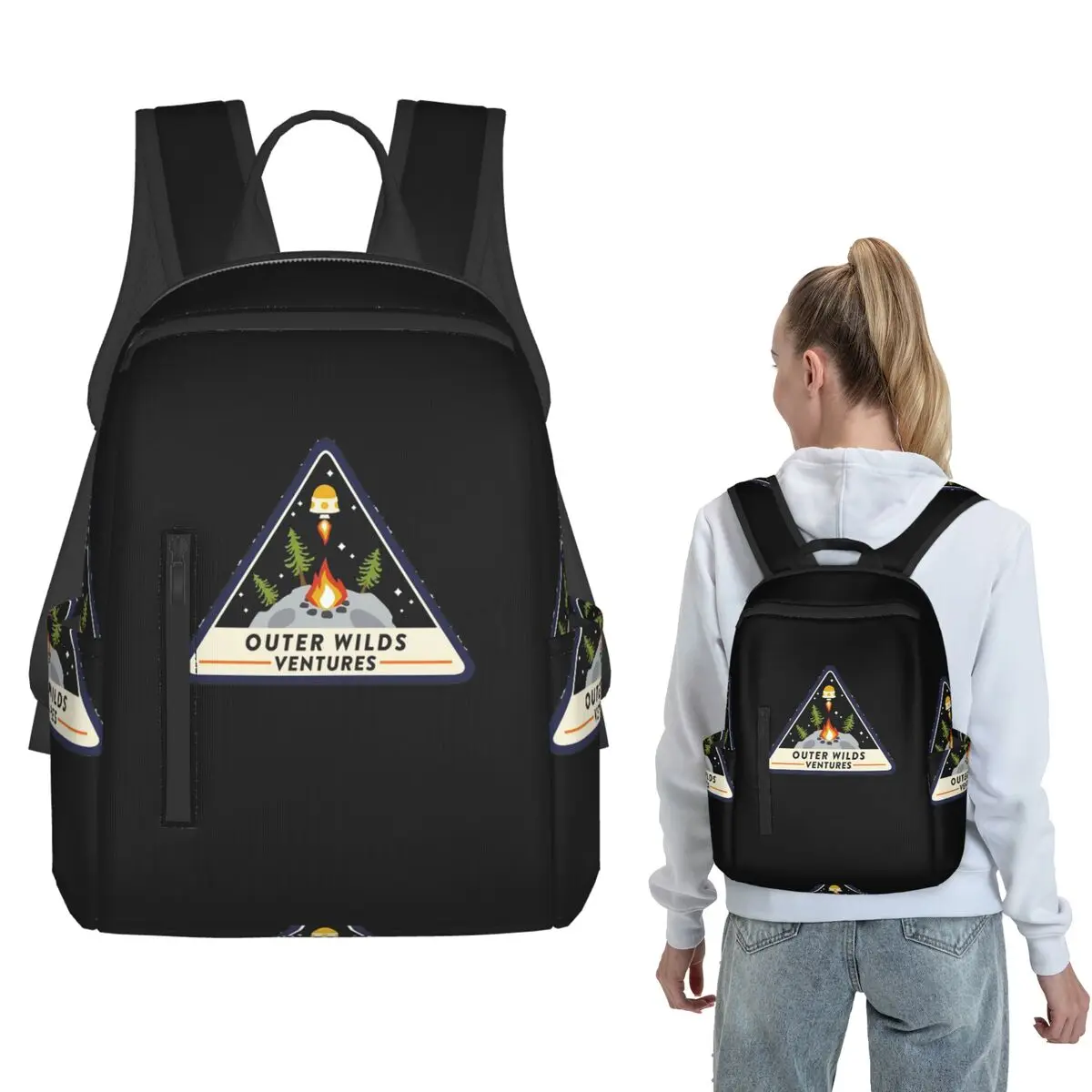 Outer Wilds Ventures Patch Backpack Daypack Boys Girls BookBag School Bag Shoulder Bags for Men Women