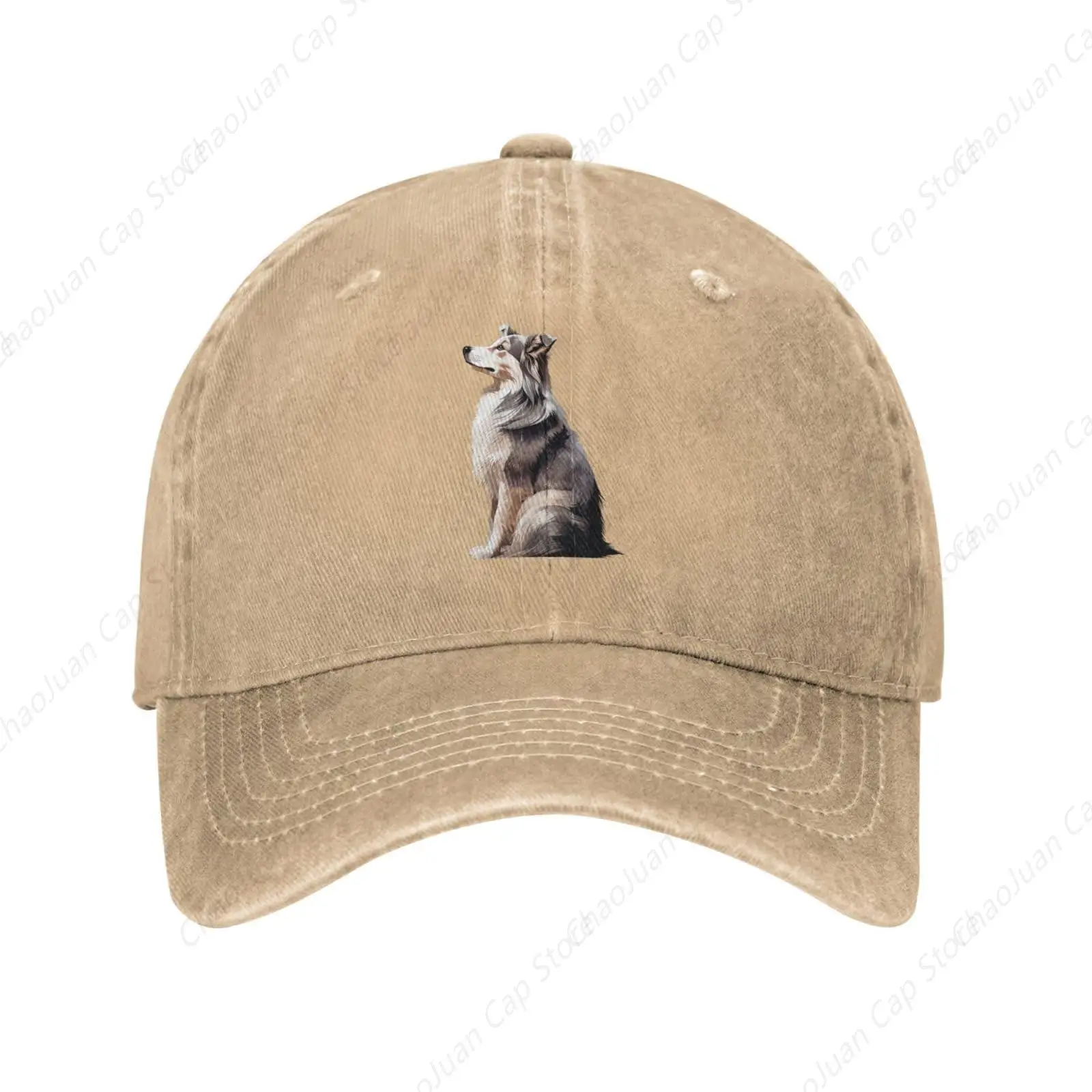 

Australian Shepherd Dogs Sitting On Top Baseball Cap Golf Dad Hat Adjustable Original Classic Low Profile Cotton Hat Men Women