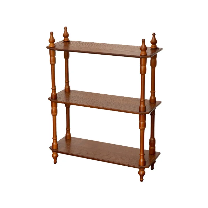 Retro medieval three-layer frame household figure storage display stand cup holder desktop wall multi-layer display rack