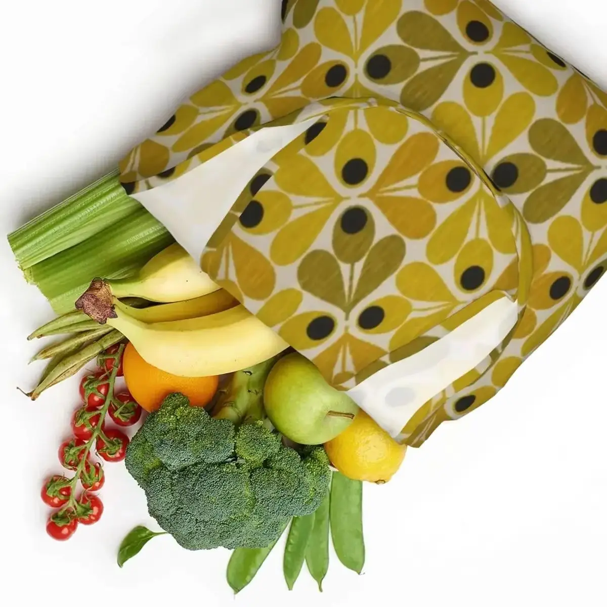 

Acorn Orla Kiely Shopping Bag Canvas Shoulder Tote Bag Durable Scandinavian Flowers Grocery Shopper Bags
