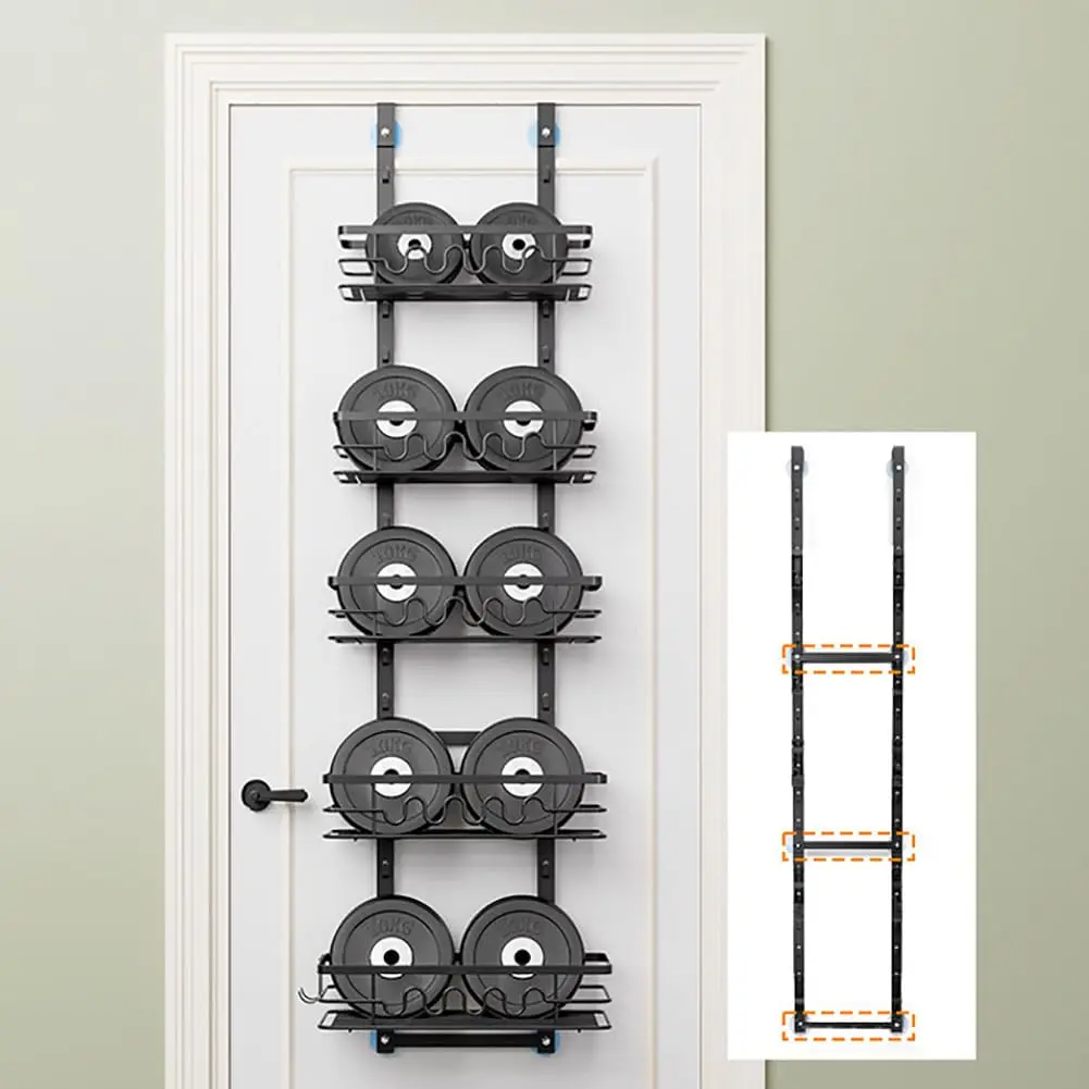Scaffale salvaspazio da appendere sopra la porta per bagno e cucina – Robusto scaffale in metallo da montare a parete o sulla porta, ideale per accessori da bagno e conservazione di spezie – Organizer