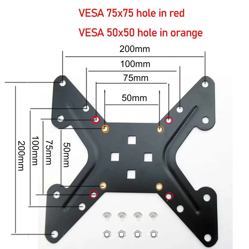 DL-A1 VESA Extension bar Adapter 100x100 to 200x200mm 200X100MM monitor extend support clamp mount bracket