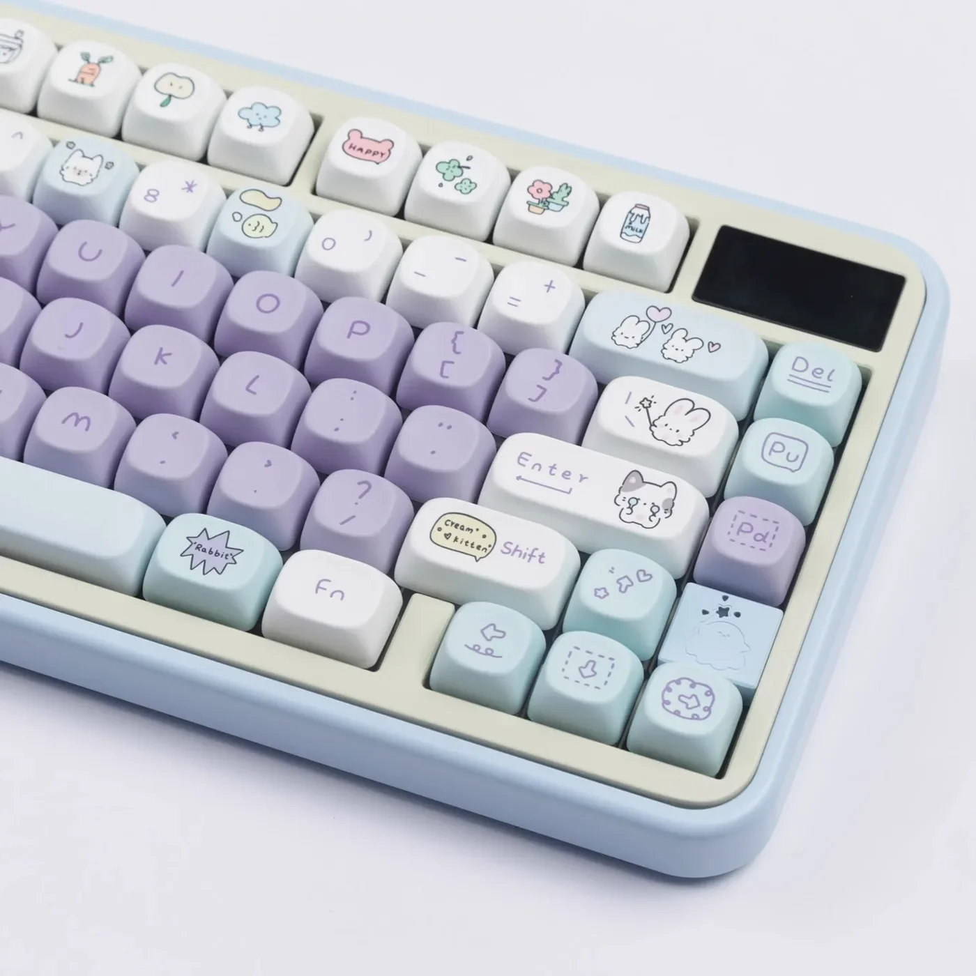 Party Little Rabbit Keycaps Set PBT Sublimation MOA Profile Keycaps for Mechanical Keyboard Accessories Custom Kawaii Key Caps