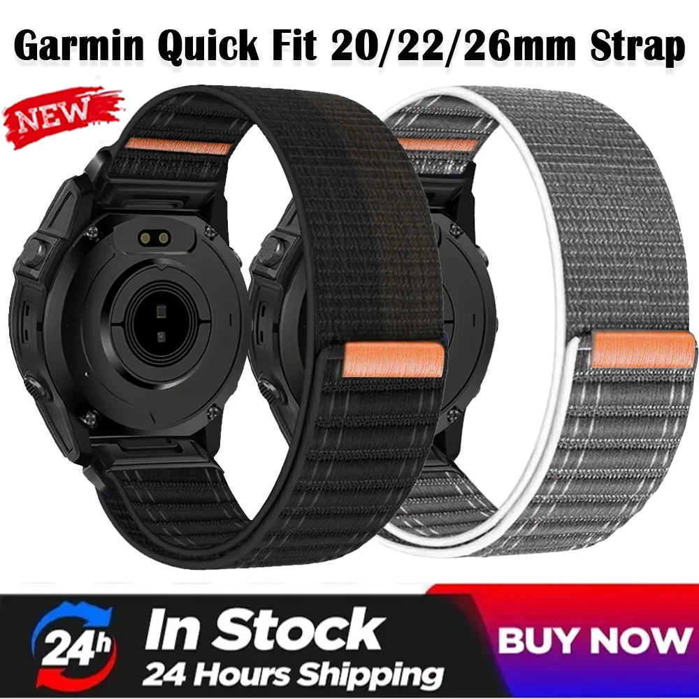 for Garmin Tactix8 Quatix8 Fenix8 51/47/43mm Bracelet Quick Fit 20mm 22mm 26mm Nylon Wave Loop Strap Garmin Forerunner 970 965
