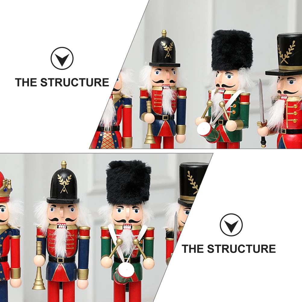 

1Pcs Walnut Soldier Adorn Exquisite Wooden Nutcracker Soldier Xmas Nutcracker Scene Ornament Charming Desktop Decor