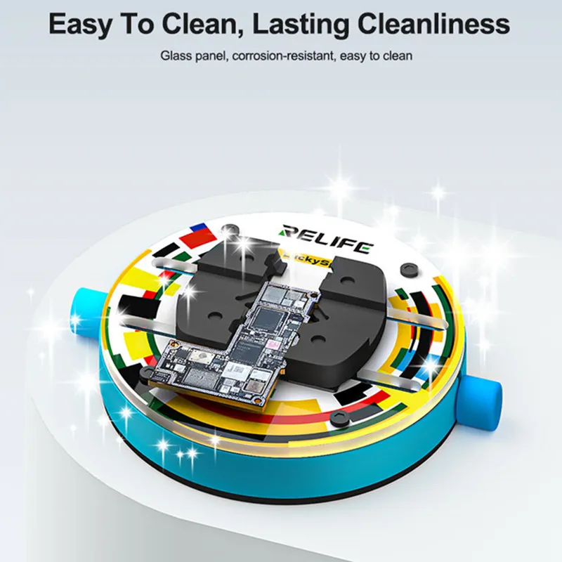 RELILFE RL-601Q 휴대폰 태블릿 시계 마더보드 CPU IC 칩 클램핑 지그용 강화 절연 유리 고정 장치