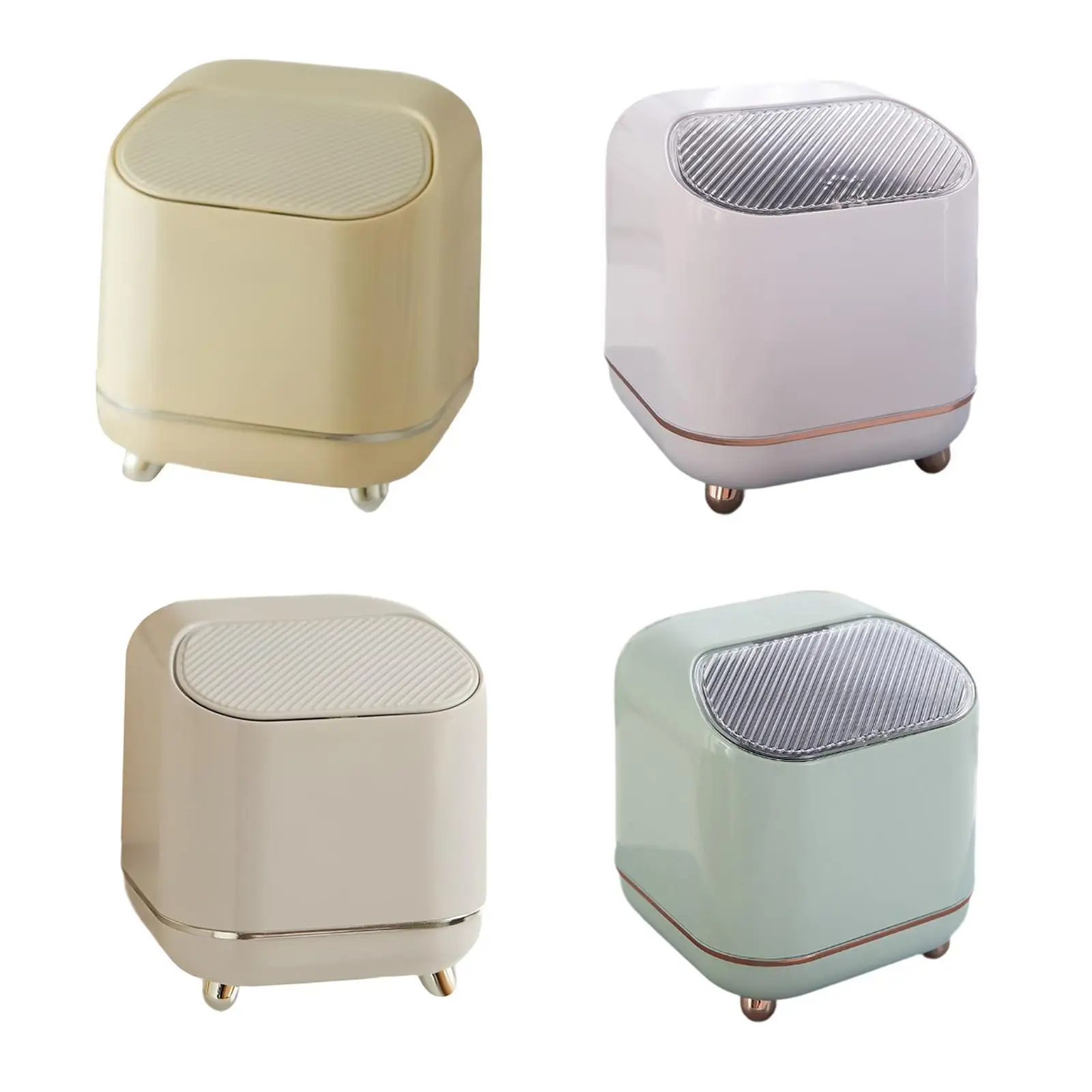 

Mini Desktop Trash Receptacle with Cover for Home Office Organization