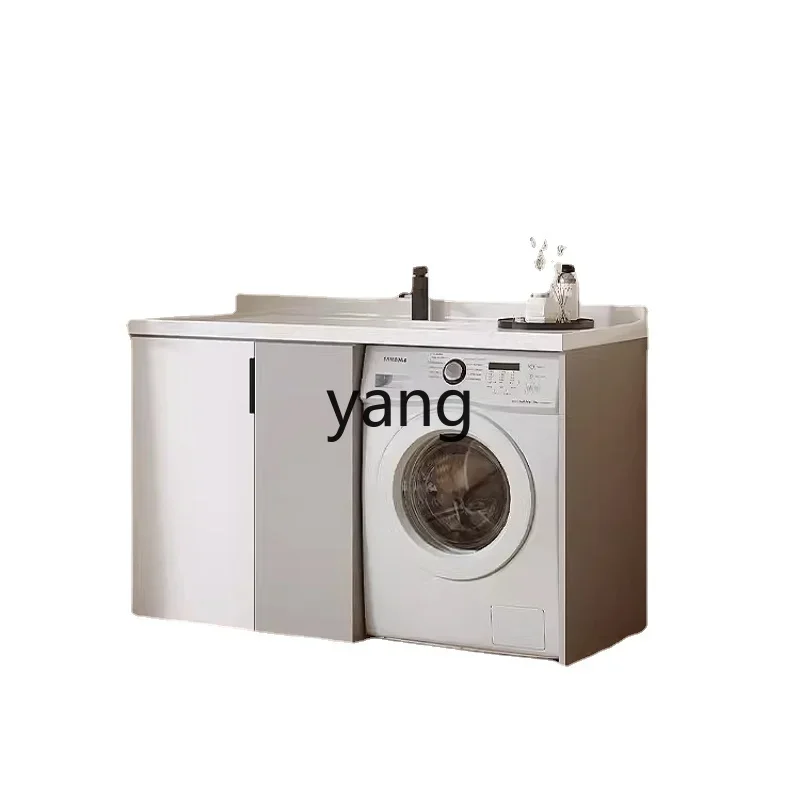 

CX Alumimum Balcony Washing Machine Cabinet Laundry Tub Pool Table with Washboard Integrated Wash Wardrobe Companion