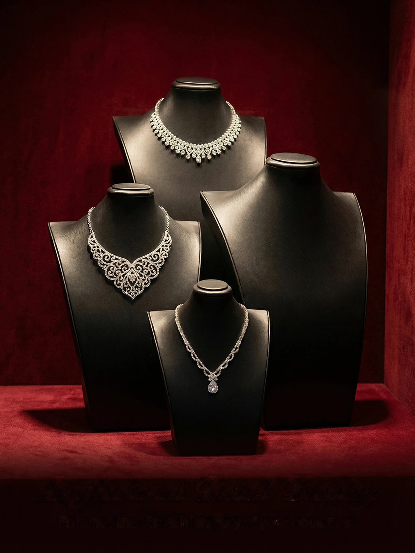 PU Leather Necklace Display Bust, Ergonomic Mannequin Jewelry Stand for Necklaces, Pendants & Chains, Professional Showcase