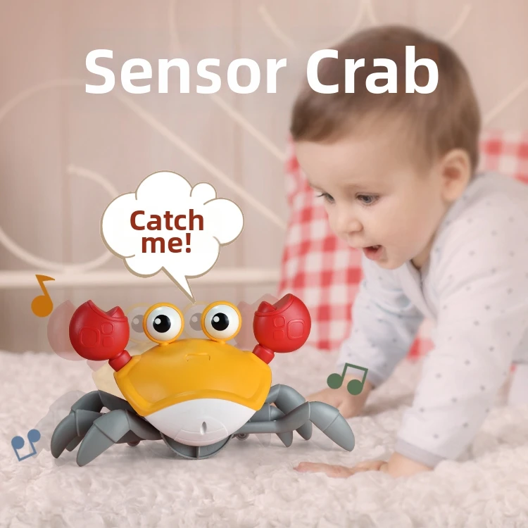 Children's electric toys with dynamic movements, crab crawling, puzzle and escape, attract babies' attention, boys