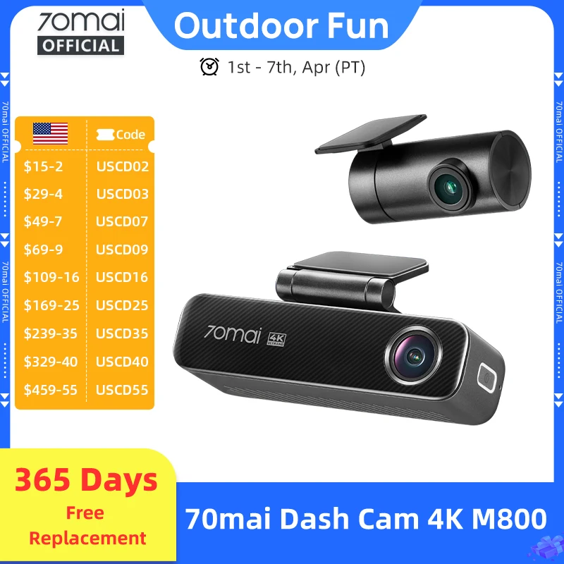 70Mai Dash Cam 4K M…