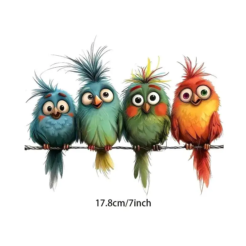 Funny Cartoon Bird Stickers Cute Non-Toxic PVC Decals Waterproof for Car Window Laptop Motorcycle Luggage Decor